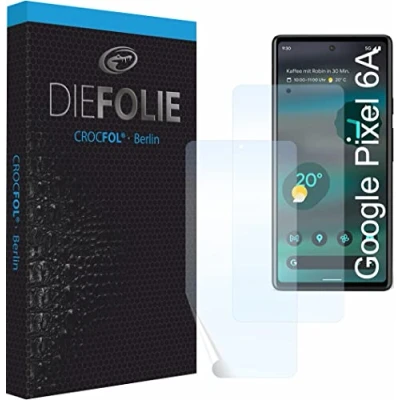 Abbildung von Crocfol Schutzfolie vom Testsieger [2 St.] kompatibel mit Google Pixel 6A selbstheilende Premium 5D Langzeit Panzerfolie (Case Friendly)