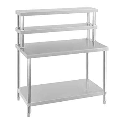 Abbildung von Royal Catering RCAT 120/60 H Stainless Steel Work Table with Overshelf 2er