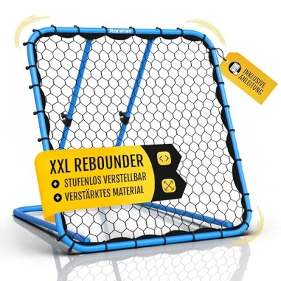 Abbildung von Racetex Rebounder für Fußball XXL [125cm x 125cm] Fussball mit robuster Konstruktion und stufenlos verstellbarem Winkel Schuss , Pass Ballannahmetraining