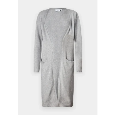 Abbildung von Vila Clothes Damen Strickjacke VIRIL L/S Long Knit Cardigan NOOS 14042770, Einfarbig, Gr. 40 (Herstellergröße: L), Grau (Light Grey Melange)
