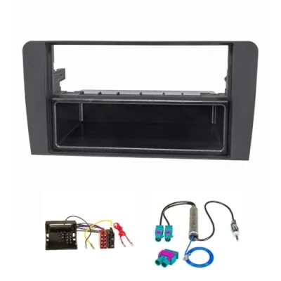Abbildung von tomzz Audio 2403 048 Radioblende Set kompatibel mit Audi A3 8P 8PA schwarz Quadlockadapter ISO Doppel Fakra Antennenadapter Phantomeinspeisung DIN Modelle Symphony Concert oder Chorus