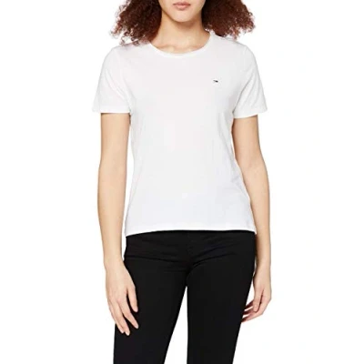 Abbildung von Tommy Jeans SLIM Cneck Tshirt basic, Damen, Größe: XS, White