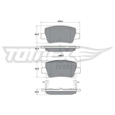Abbildung von Bremsbelagsatz, Scheibenbremse TOMEX Brakes TX 17 21