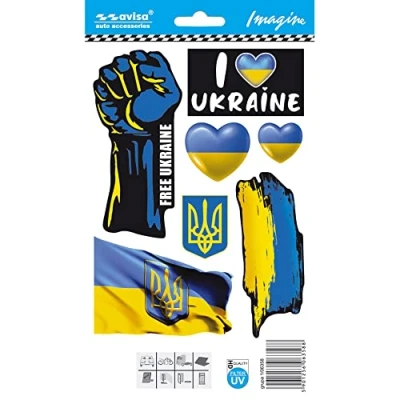 Abbildung von Avisa Auto Tattoo Aufkleber I Love Ukraine/Mini Collection 12,5x17,1cm