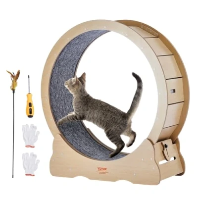 Abbildung von VEVOR Katzenlaufrad 910x320x970mm Laufrad Katzen aus Birken &amp; Pappelsperrholz Katzenrad Geräuscharm Abnehmbare Innenmatte Cat Wheel Geeignet für mit einem Gewicht von 3,6 bis 6,6kg