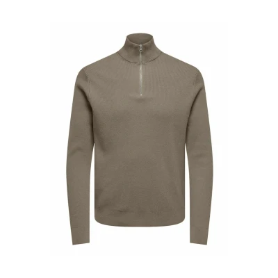 Abbildung von Only &amp; Sons Onsphil HALF ZIP Strickpullover, Herren, Größe: XS, Desert taupe