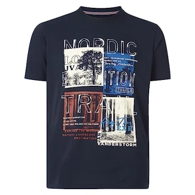 Abbildung von Jan Vanderstorm Tandrup Tshirt print, Herren, Größe: 5XL, Dunkelblau