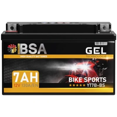 Abbildung von BSA YT7B BS GEL Roller Batterie 12V 7Ah 130A/EN Motorradbatterie doppelte Lebensdauer entspricht 50719 4 GT7B CT7B4 FT7B4 EB7B 507 901 012 vorgeladen auslaufsicher wartungsfrei