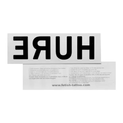 Abbildung von 5 x Hure Tattoo Schriftzug in schwarz Kinky Fetish Temporary (5)
