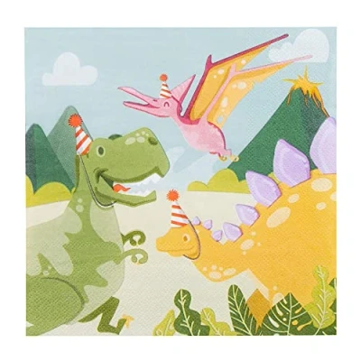 Abbildung von Dinosaurus Party Servietten 33x33cm 20 Teile