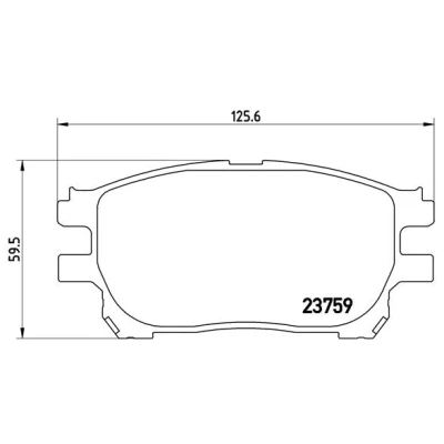 Abbildung von BREMBO P 83 070 Bremsbelagsatz exkl. Verschleißwarnkontakt ohne Zubehör TOYOTA: Previa / Estima II