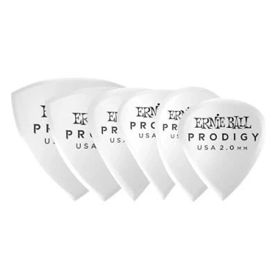 Abbildung von Ernie Ball 2,0 mm Prodigy Plektren im Multipack, 6er Pack, Weiß