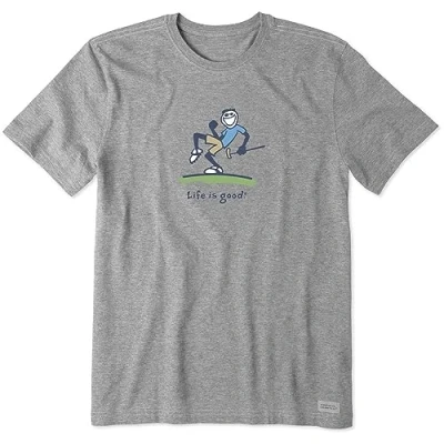 Abbildung von Life Is Good Herren Vintage Crusher Graphic T Shirt Pump Putt Golf Jake, Heather Gray, XL
