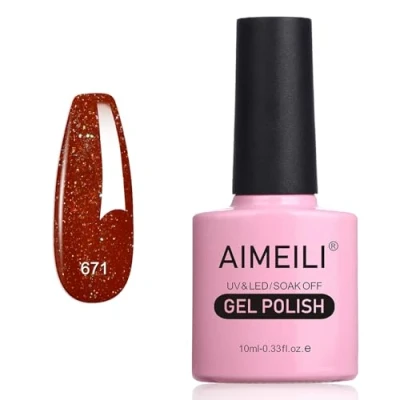 Abbildung von AIMEILI Glitzer Gel Nagellack UV LED Soak Off Mit Glitzerpartikel Sparkle Nail Polish Luminous 10ml 671