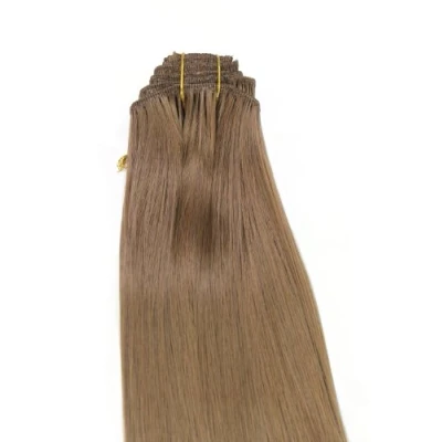 Abbildung von WIG ME UP EX03 GGO 12 Clip in Komplett Set 8 tlg. Extensions Haarverlängerungen Vollkopf Farbe Dunkelblond (12) Länge 40cm