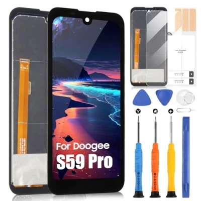 Abbildung von LCD Display für Doogee S59 PRO Bildschirm Digitizer Touchscreen Ersatz Montage mit Reparatur Set (5,71 Zoll, Schwarz)
