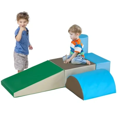 Abbildung von HOMCOM Spielbausteine Bauklötze Bauspielzeug, für 1 3 Jahre alt Kinder, (Bausteine, 5 St., Schaumstoffblöcke), Geeignet Säuglinge und Kleinkinder zum Krabbeln