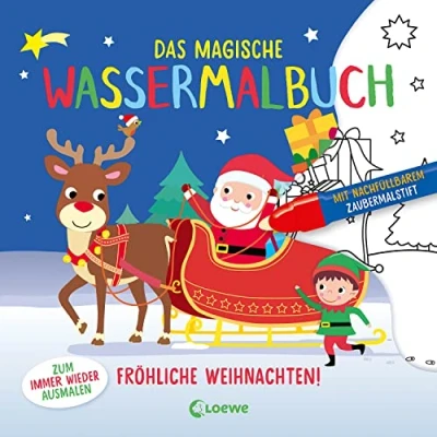 Abbildung von Das magische Wassermalbuch Fröhliche Weihnachten!: Male die tollen Motive mit dem enthaltenen Zaubermalstift immer wieder aus