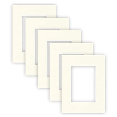 Abbildung von nielsen Conservation Passepartout Karton 1,5 mm 5er Set Außenformat 18x24 cm für Bildformat 10x15 Cremeweiß strukturierte Oberfläche