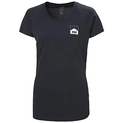 Abbildung von Damen Helly Hansen W Nord Graphic Drop T Shirt, Marineblau, S