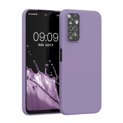 Abbildung von kwmobile Hülle kompatibel mit Xiaomi Redmi Note 11 / 11S weiches TPU Silikon Case Cover geeignet für kabelloses Laden Veilchen Lila