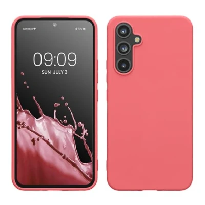 Abbildung von kwmobile Hülle kompatibel mit Samsung Galaxy A54 5G TPU Silikon Handyhülle Schutzhülle stoßabsorbierend flexibel Case in Neon Koralle
