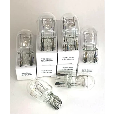 Abbildung von INION 6x Stück Autolampen T20 12V W21/5W W3x16q CLEAR/TRANSPARENT Glassockel Halogen Lampe KFZ Beleuchtung