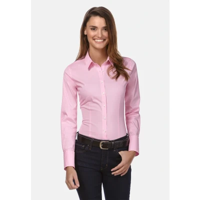 Abbildung von Vincenzo Boretti Tailliert Stretch Hemdbluse, Damen, Größe: 34, Pink