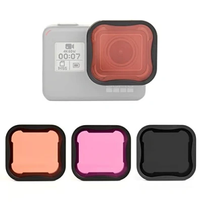 Abbildung von SOONSUN ND8 Filter + hellroter Schnorchelfilter Magenta Set für GoPro Hero 5 6 7 Black (2018) Action Kameras Farbkorrektur über und unter Wasser