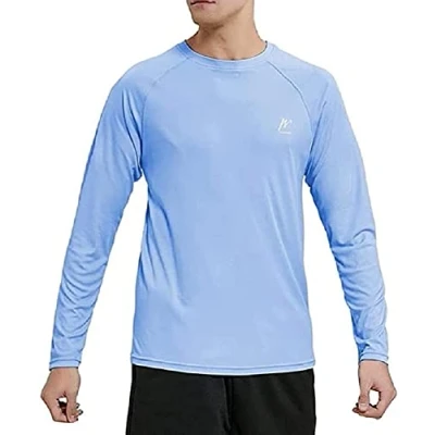 Abbildung von MeetHoo Rashguard Herren Langarmshirt UV Shirt UPF 50+ Lose Stretch Schutz Longsleeve Schwimmshirt für Surfen Schwimmen Running