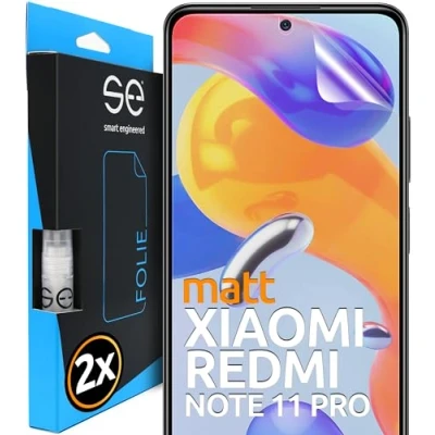 Abbildung von smart engineered [2 St. Entspiegelte 3D Full Screen Schutzfolie kompatibel mit Xiaomi Redmi Note 11 Pro, Matte HD Displayschutz Folie, Anti Kratzen, Bläschen, Schutzglasfolie, Alt. Schutzglas