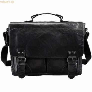 Abbildung von Pride &amp; Soul Umhängetasche Baggie Bag XL 420x320x100mm Leder schwarz