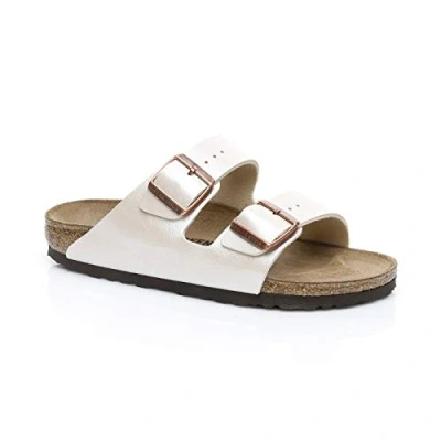 Abbildung von Birkenstock Arizona Pantolette flach, Damen, Größe: 39, Graceful white Schuhe
