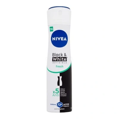 Abbildung von NIVEA Black &amp; White Invisible Active Spray im 6er Pack (6 x 200 ml), Fleckenspray für Damenpflege, unsichtbares Deodorant zum Schutz von Haut und Kleidung