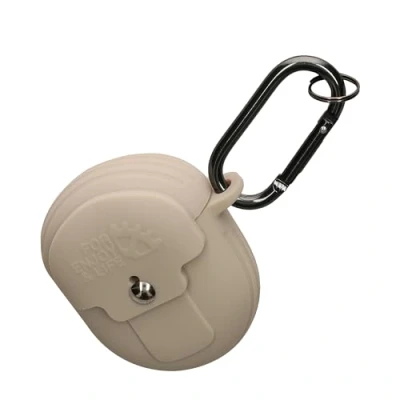 Abbildung von kwmobile Hülle kompatibel mit Google Pixel Buds Pro Kopfhörer Case Silikon Cover Verschluss Schutzhülle in Beige