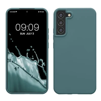 Abbildung von kwmobile Hülle kompatibel mit Samsung Galaxy S22 Plus Silikon Handy Case Handyhülle weiche Oberfläche kabelloses Laden Arctic Night