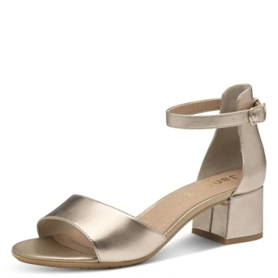 Abbildung von Jana Damen Sandalen mit Absatz Festlich Vegan, Metallisch (Champagner), 37 EU