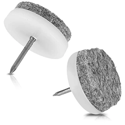 Abbildung von Navaris Möbelfuß 20x Filzgleiter mit Nagel 24mm rund Bodenschutz für Möbel, (20 St)