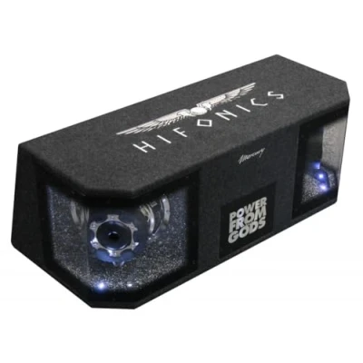 Abbildung von Hifonics Mercury MR8Dual 2x20cm Gehäuse Subwoofer Flexport Skisack 200mm Doppelbass beleuchtet Kofferaum