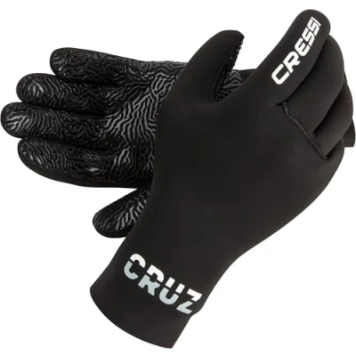 Abbildung von Cressi Cruz Gloves 3mm Neopren Tauchhandschuhe Schwarz Anti Slip Palm System, S/2, Erwachsene Unisex