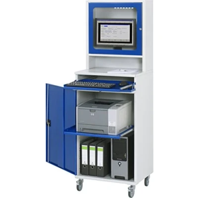 Abbildung von Rau Computerschrank 650x520x1895mm Monitorgehäuse mobil lichtgrau/enzi