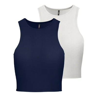 Abbildung von ONLY CROP TOP &quot;ONLBELIA S/L CS JRS 2PACK&quot;, (Packung, 2 tlg.)