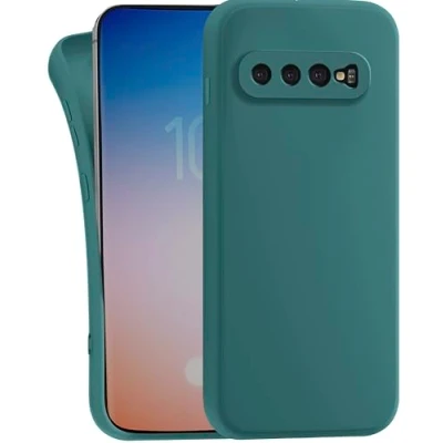 Abbildung von MyGadget Hülle kompatibel mit Samsung Galaxy S10 Plus robuste Handyhülle TPU Case Slim Silikonhülle Back Cover Kratzfest Schutzhülle Matt Olivgrün