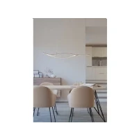 Abbildung von EGLO LED Hängelampe Grisolia, Pendelleuchte über Esstisch, geschwungene Esszimmerlampe, Wohnzimmerlampe aus Metall und Kunststoff in Holz Optik, warmweiß, 140 cm