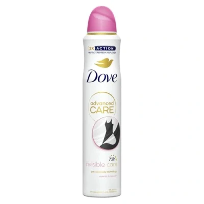 Abbildung von Dove Advanced Care Invisible mit Triple Moisturizing Technology Anti Transpirant Deodorant Spray Aerosol für 72 Stunden Schutz 200 ml