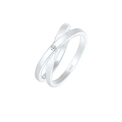 Abbildung von Elli DIAMONDS Ring Women Wrap Cross Diamond (0.015 ct.) in 925 Sterling Silver