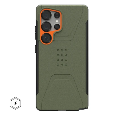 Abbildung von Samsung Galaxy S25 Ultra Hülle MagSafe Kunststoff UAG Backcover/Hard Case Handyhülle Orange Shockproof/Stoßfest