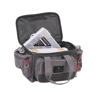 Abbildung von Westin W4 Lure Loader Titanium Black Schultertasche (mit 4 Tackleboxen) Small Angeltasche