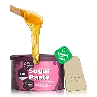 Abbildung von Sugaring Paste Mrs. Sugar 1x Zucker Spatel, Soft Zuckerpaste Haarentfernung 550g (Soft)