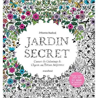Abbildung von Jardin Secret Edition Collector 10 ans: Carnet de coloriage &amp; chasse au trésor antistress